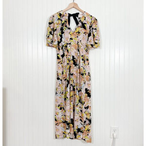 Topshop Womens Floral Babydoll Midi Dress Size 8 Fairy Cottagecore Bloomcore